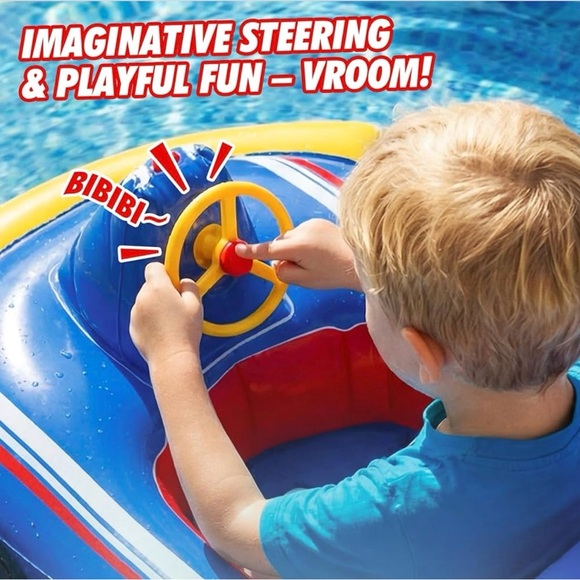 BNIB Inflatable Blue and Yellow Racing Car for Pool - Picture 4 of 7